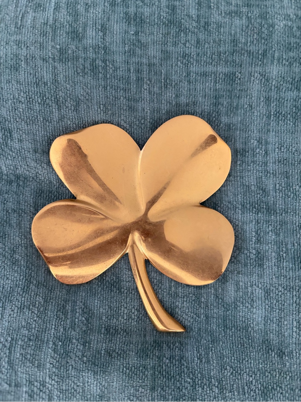 Shamrock 4 Leaf Clover 24K Gold Electroplate With Original Sticker 4” Gerity
